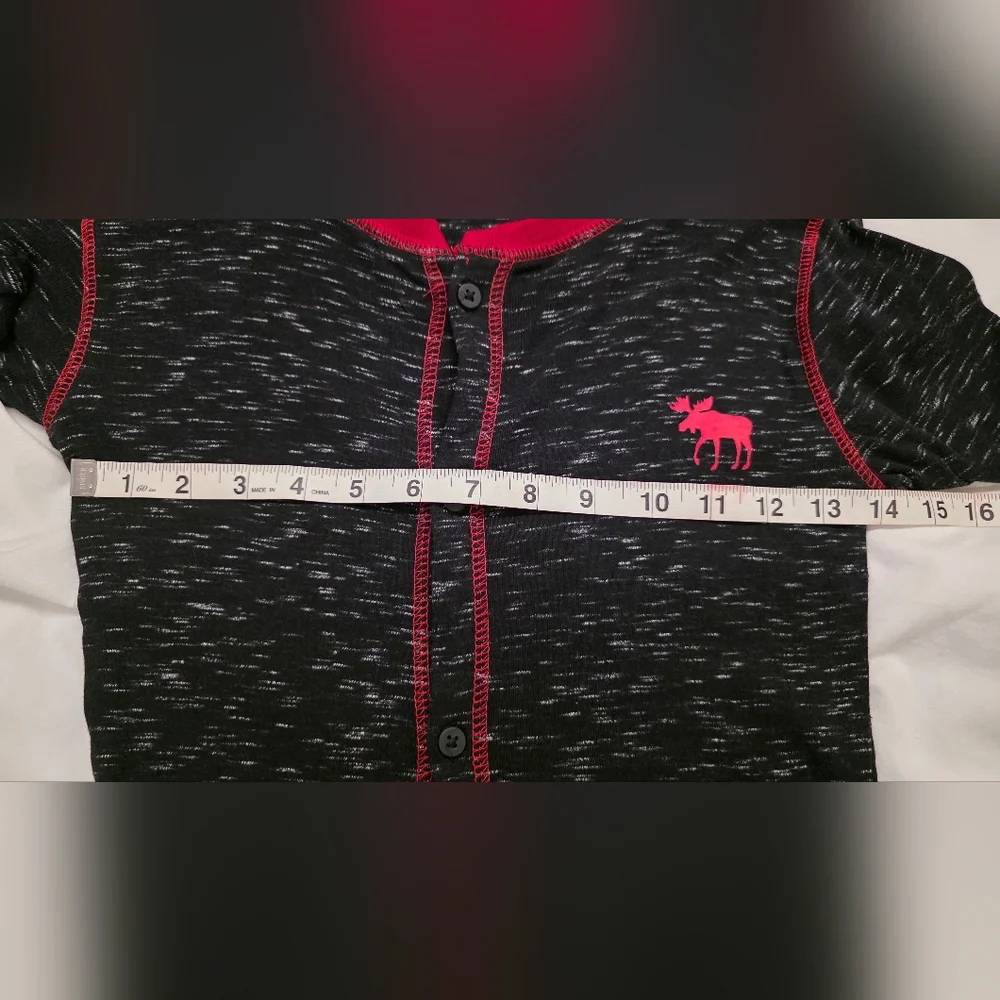 Lazy One “Moose Caboose” Union Suit – Kids Size 12 – Black/Red